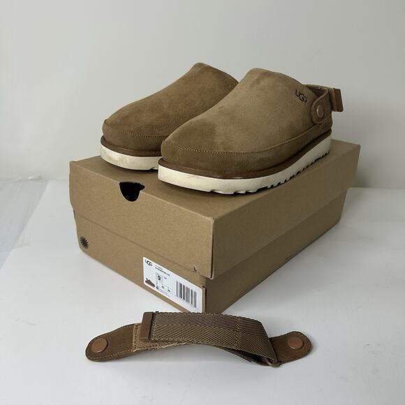 UGG Tan Suede Mules with Strap - Picture 1 of 10